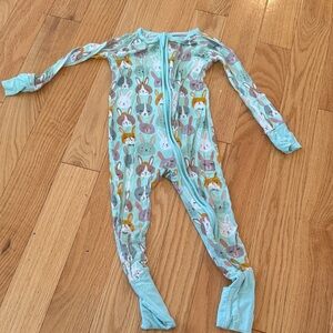 Little Sleepies Bunny Print footie pajamas